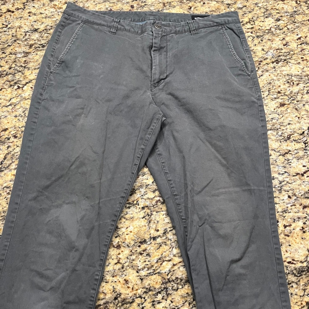 Bonobos Washed Chinos Charcoal Gray Straight Leg Pants Mens 36x34